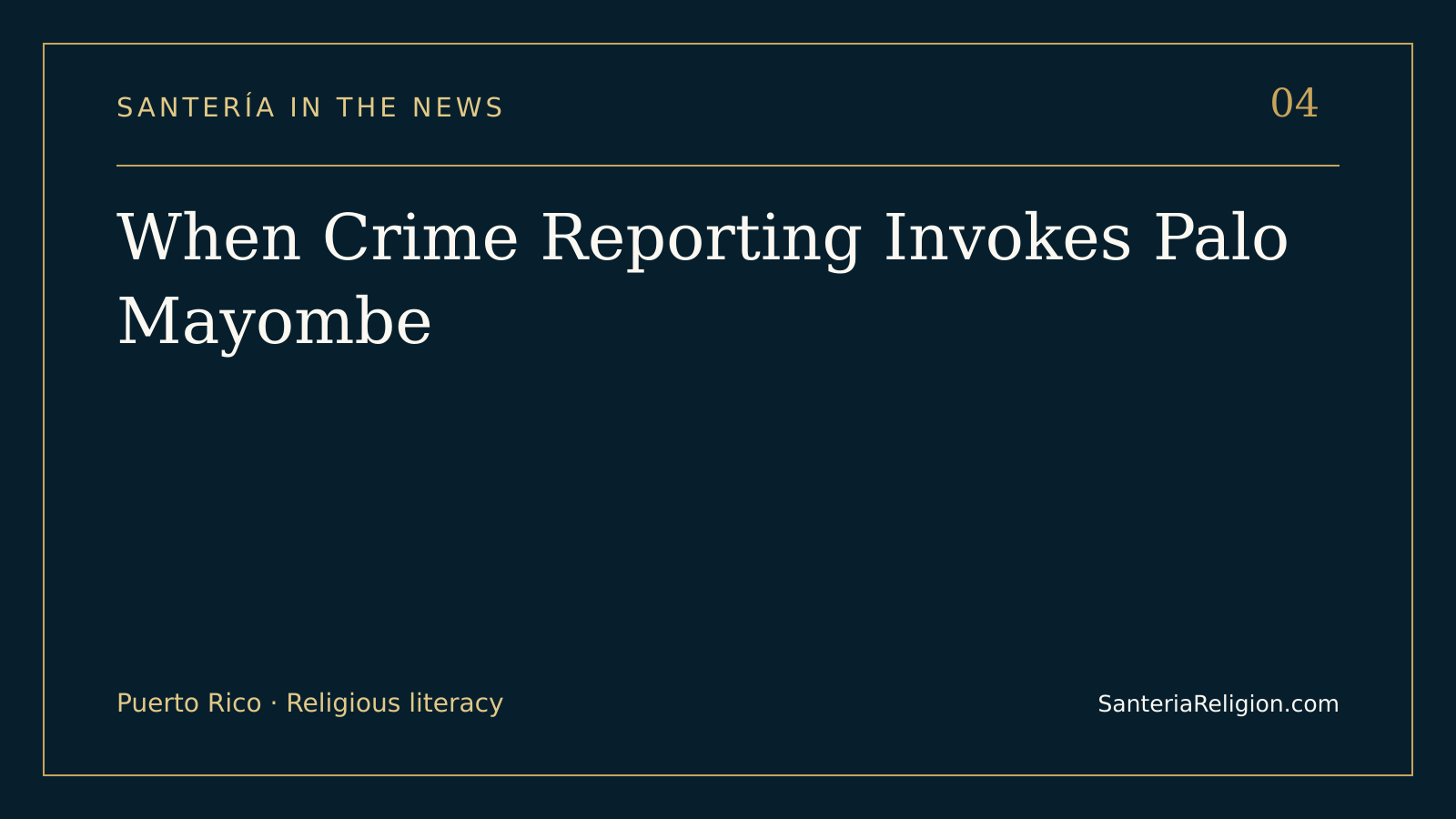 When Crime Reporting Invokes Palo Mayombe; original editorial illustration, not a documentary photograph